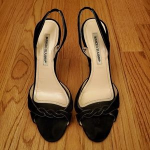 MANOLO BLAHNIK | Suede Slingback Sandals